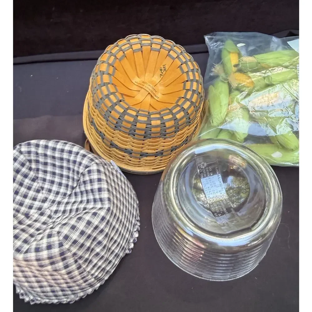 Longaberger JW Collection 2002 Corn Basket Liner Protector & Ears of Corn Mint!